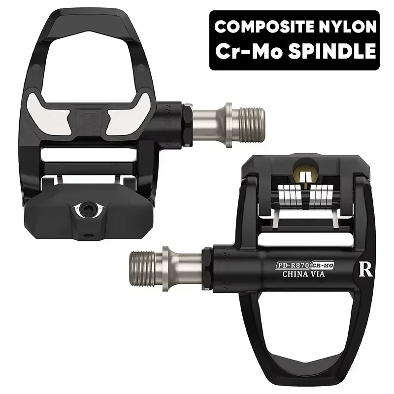 BUCKLOS Fahrradpedale Rennrad-Klickpedale aus Carbon-Nylon, Ultraleichte Selbstverriegelnde Plattformpedale für Gravel-Radsport