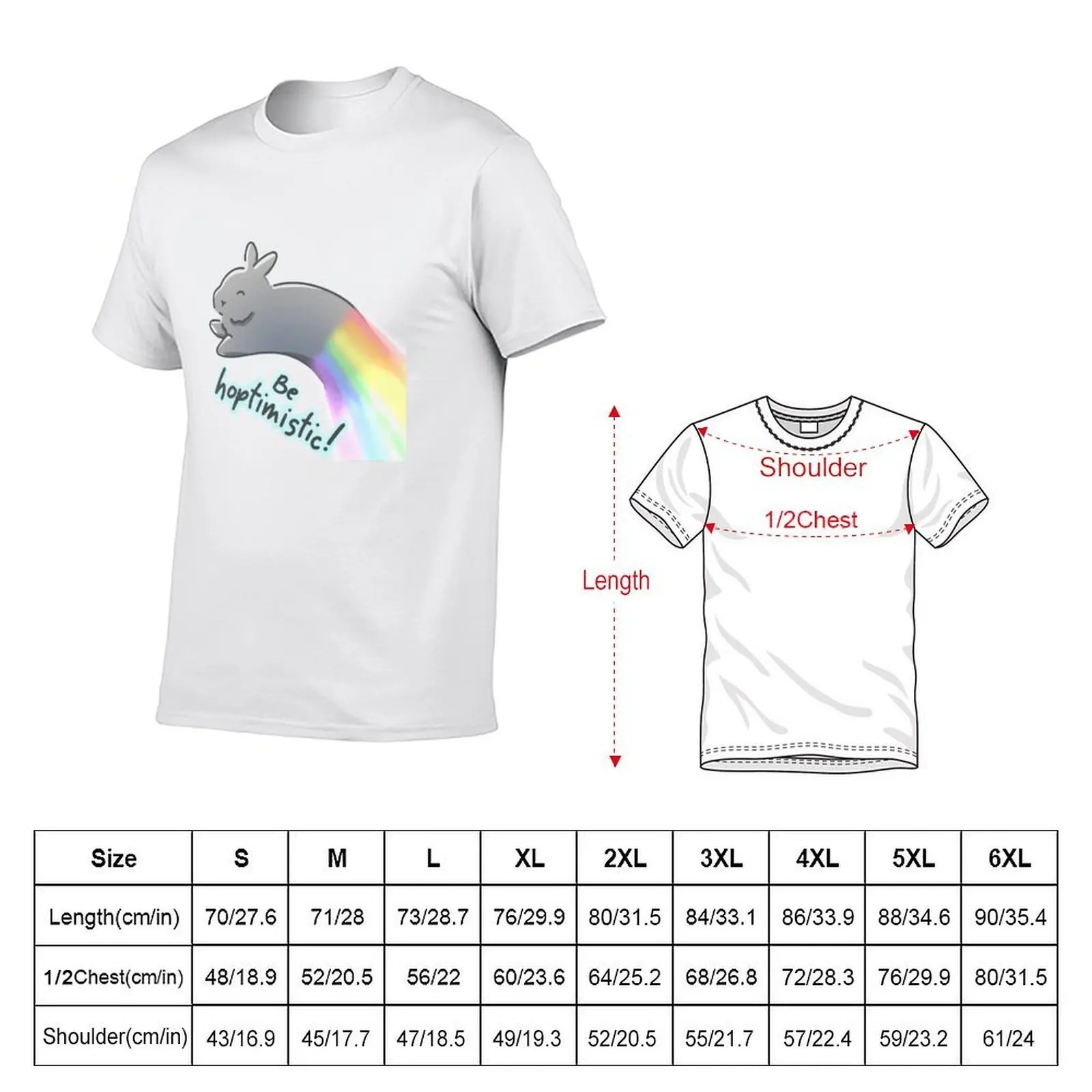 Hoptimistic Punny Bunny Sticker Positive T-Shirt t shirts with prints t shirts for man cotton soft T-Shirt