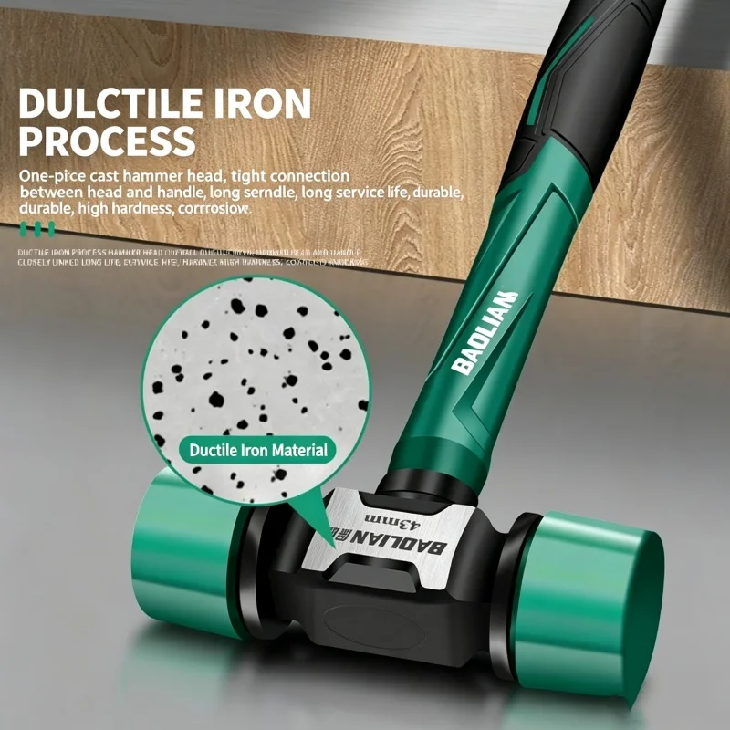 JUSTINLAU 27/36/43mm Double Headed Rubber Mounting Hammer Multifunction Non‑slip Non‑Vibration Professional Installation  Tool