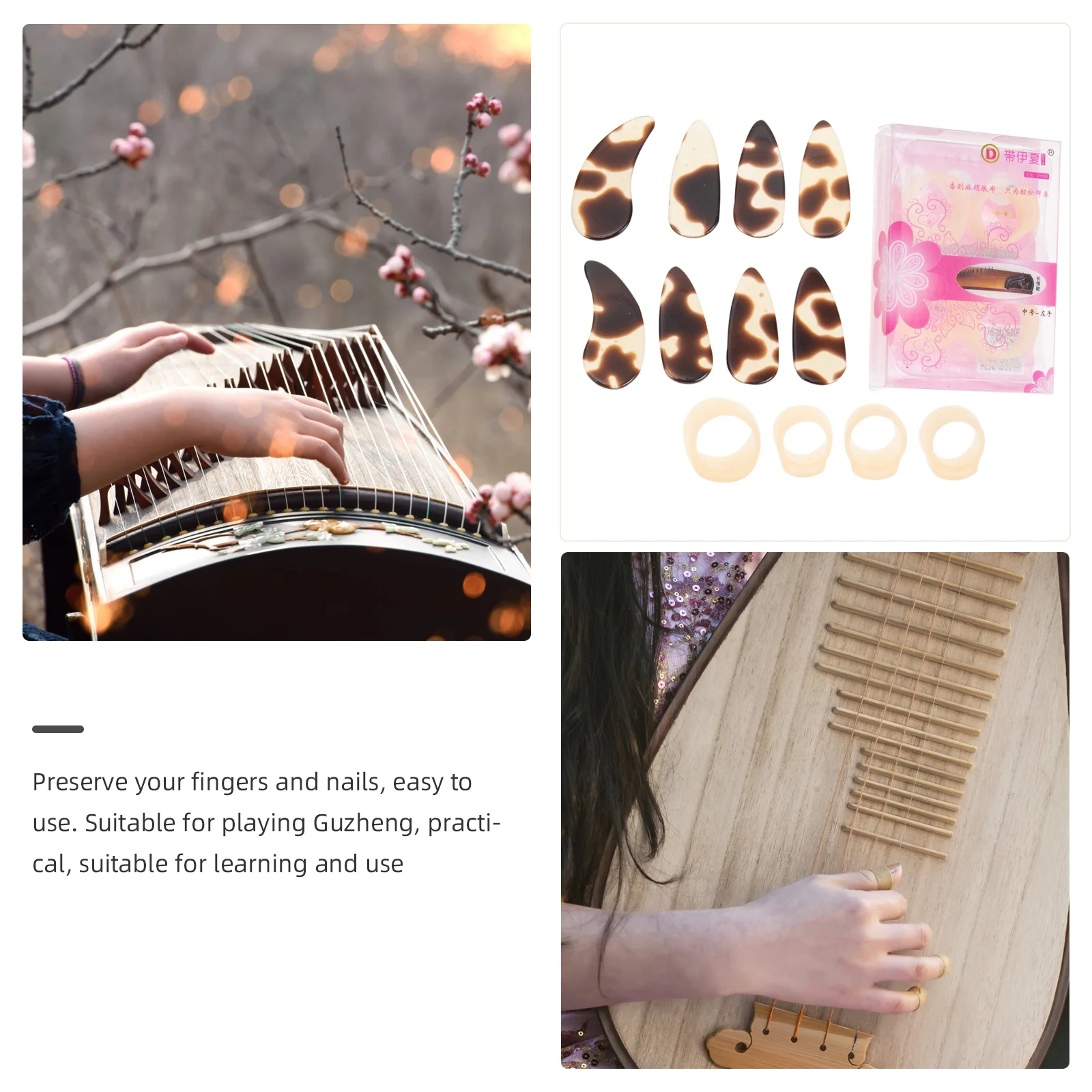 Thumb Sucking Deterrent for Kids Guzheng Nail Set Covers Adjustable Protection Ring