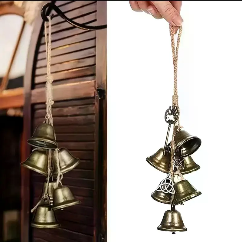 Iron Witch Wind Chimes, Decorative Door Handle Bells, Home Protection & Room Decor, Non-Electric Hanging Pendant