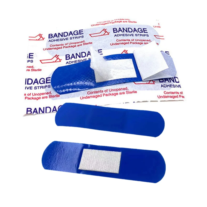 100 pz/set Blu Detectable Cerotto Cuoco Chef Gesso Impermeabile Medicazione Della Ferita Patch Impermeabile Bende Adesive Facile Da Trova