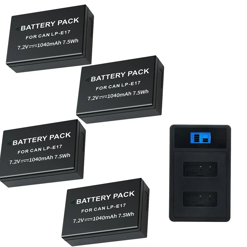 7.2V 1040mAh LP-E17 Adatto per Batteria per Fotocamera Canon EOS M3 EOSM5 EOSM6 750D 760D 850D R8 R10 R50