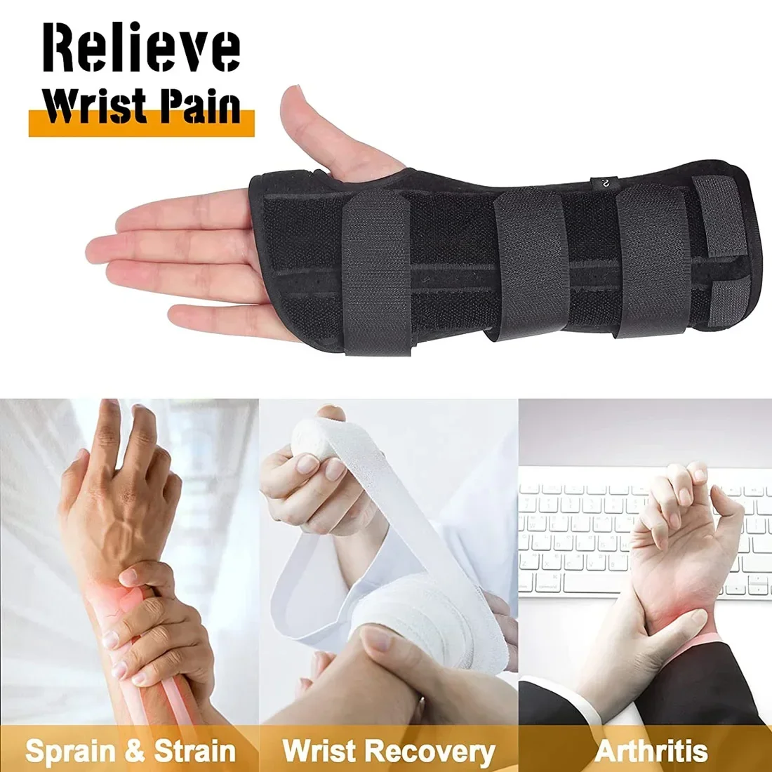 Professional Wrist Support Splint Arthritis Band Belt Carpal Tunnel Wrist Brace Sprain Prevention Wrist Protector for Fitnes