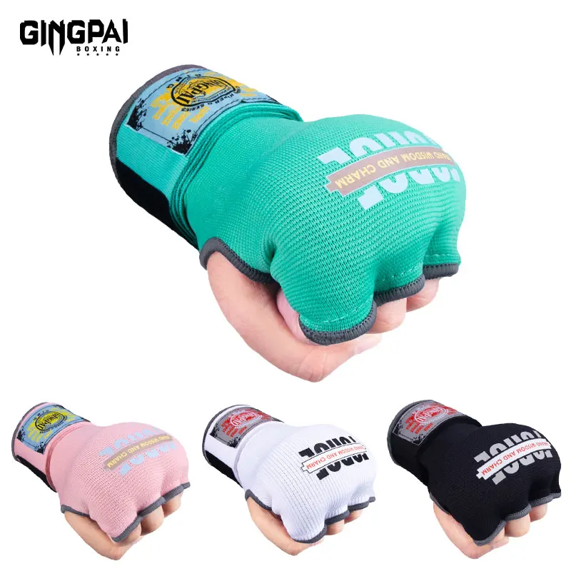 Adult child Gel half finger boxing gloves Boxing Muay Thai free training lazy people fast binding hand strap strap men and women