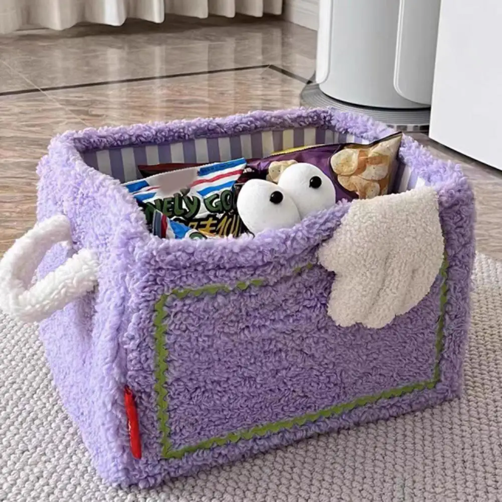 High Storage Bin Capacity Foldable Storage Baskets with Handles for Snacks Toys Cartoon Organizer Bins for Non-fading