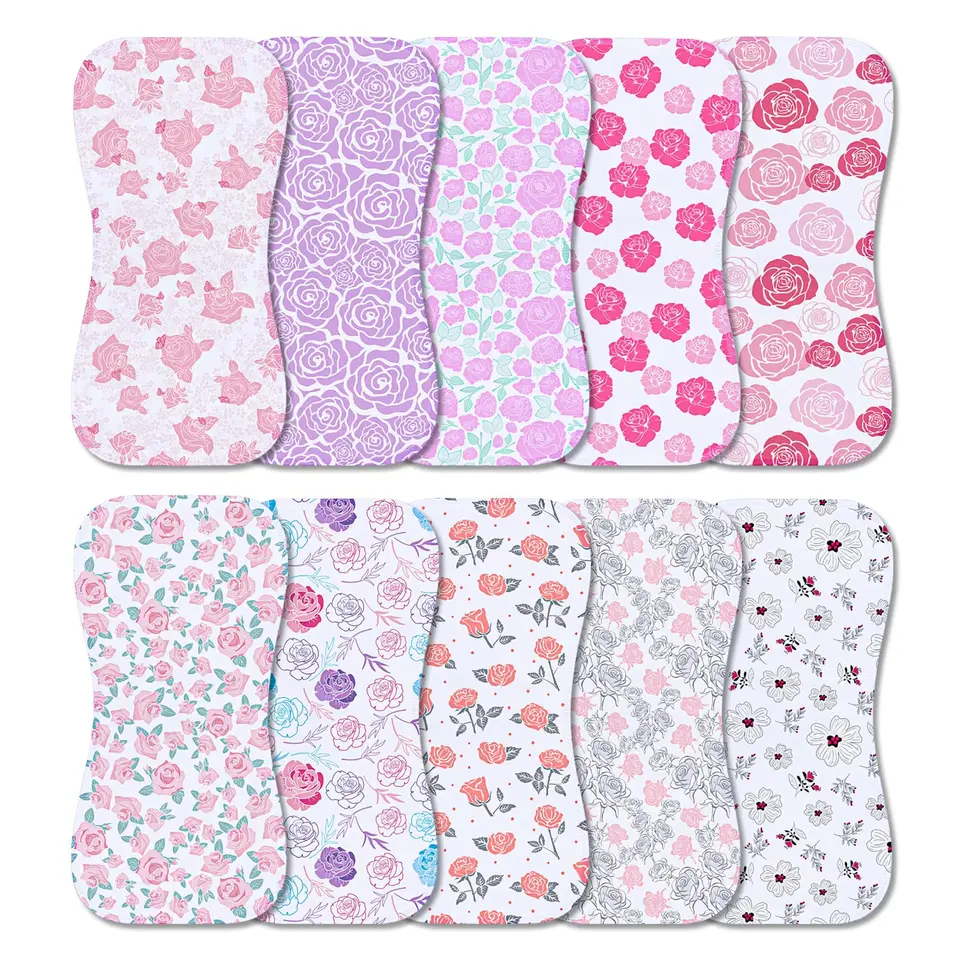 Soft Microfiber Baby Burp Cloths Large 10-Pack