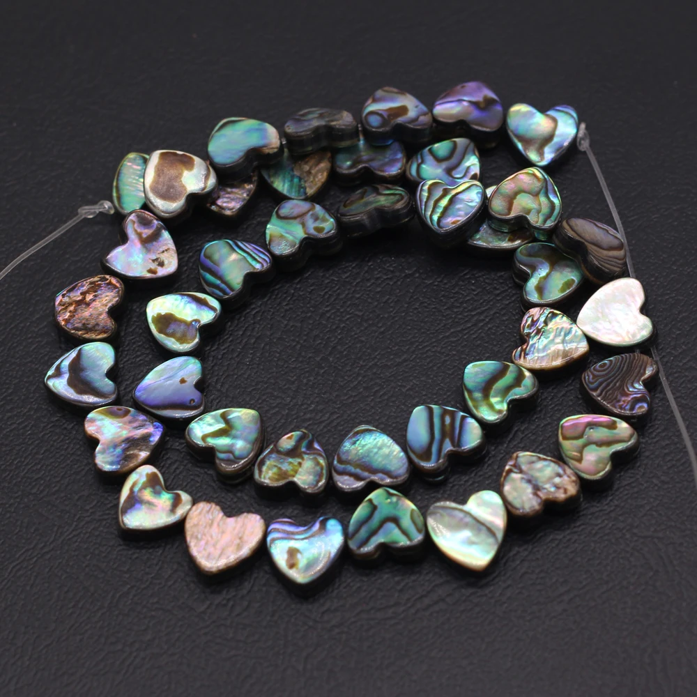 Natural Abalone Shells Love Heart Beaded 10mm For Jewelry Making DIY Necklace Bracelet Earring Accessories Charm Gift Party 5pcS