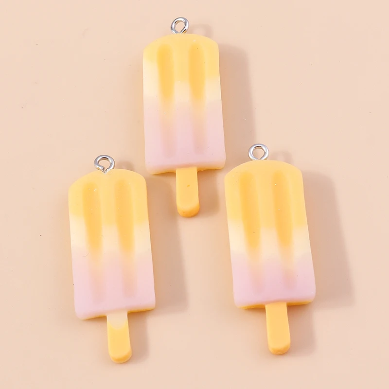 Leslie 10 Stück Harz-Charms in Farbverlauf-Optik, Eiscreme-Popsicle-Design, für Ohrringe, Halsketten, Anhänger, DIY-Schmuckherstellung, Zubehör – Detail 16