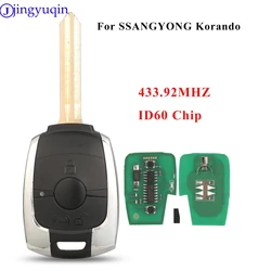 jingyuqin Zdalny kluczyk samochodowy 433Mhz 4D60 FSK Do Ssangyong Actyon Kyron Rexton Korando Stavic Tivoli Auto Control 87510-34403 /34063