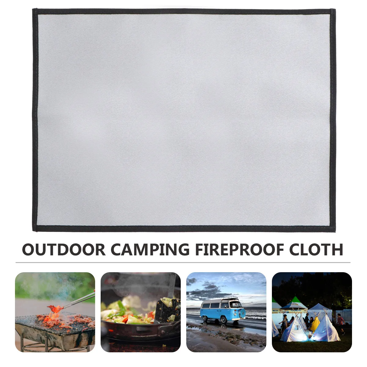 

1Pcs Fire Resistance Blanket Silver Portable Heat Resistant Cloth Emergency Survival Protection Blanket Kitchen Camping Barbecue