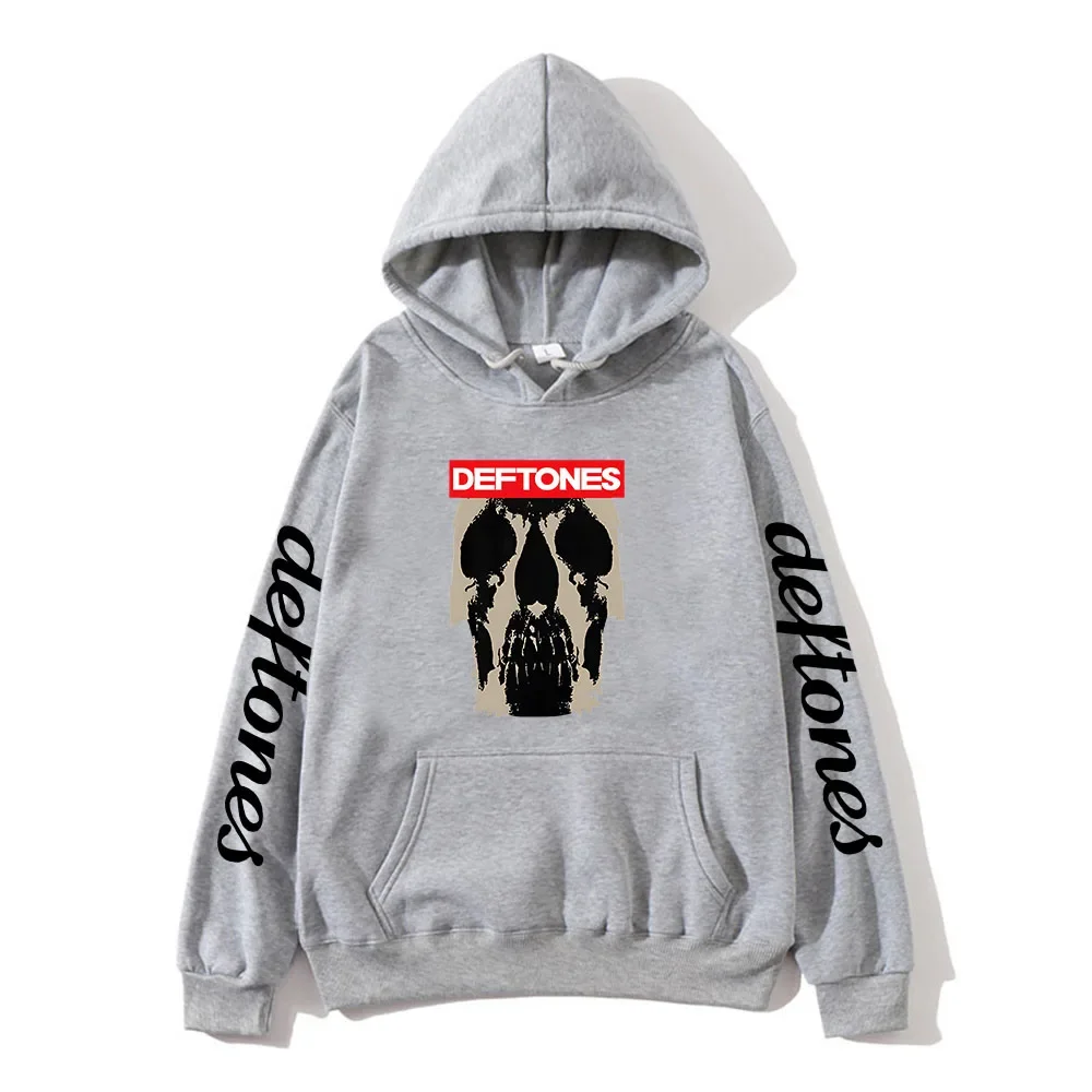 Mens Hoodies Music Rock Deftones Printed Hoodie Men Hip Hop Fleece Long Sleeve Sweatshirts Pullover Long Sleeve Heavy Mental Top