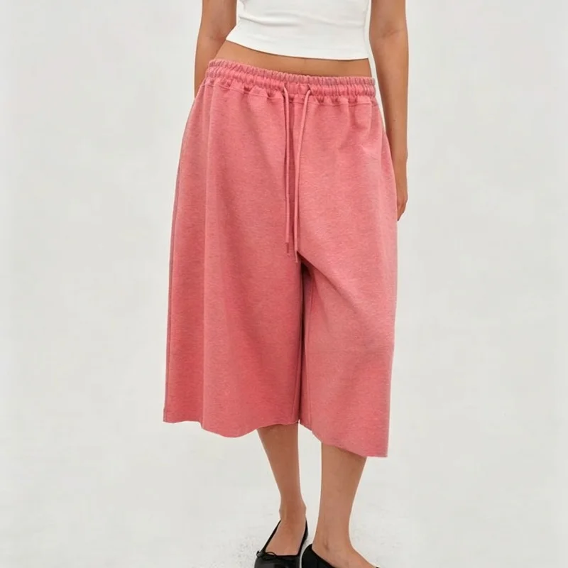 Fashion Women Wide Leg Sweat Shorts Y2k Bermuda Shorts Athletic Baggy Loose Shorts