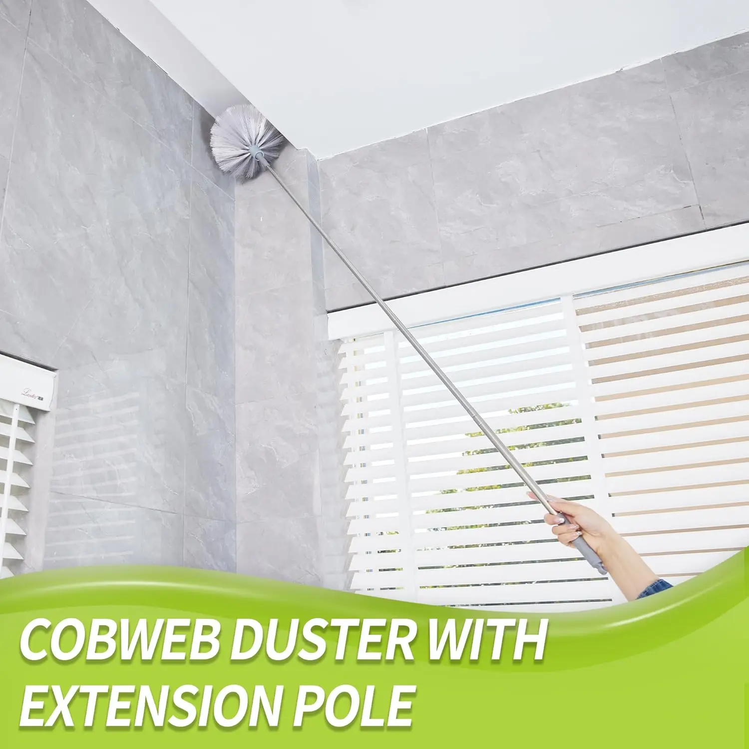 Duster with Extension Pole, Spider Web Brush & Ceiling Duster Kit for Cleaning, 100