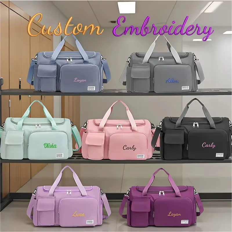 Custom Embroidery Multi Pocket Large Capacity Shoulder Bag Travel Bag Crossbody Bag Suitable for Travel Vacation Storage Bags
