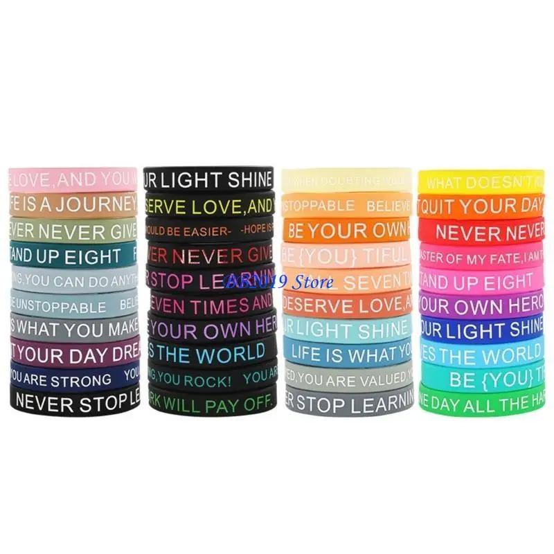 Q0KB Bulk 20 Braccialetti in silicone con affermazioni positive Braccialetti motivazionali ispirativi per studenti e colleghi