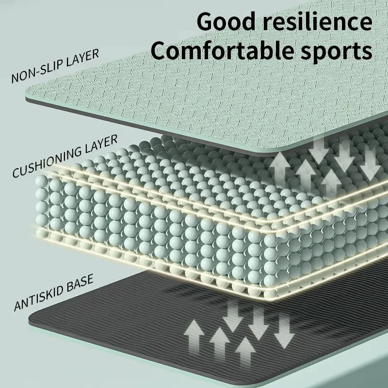 اليوغا حصيرة بيلاتيس Tpe اللياقة البدنية حصيرة 6 مللي متر سمك عدم الانزلاق اليوغا وسادة السفر اللياقة البدنية ممارسة الوسادة للنساء المنزل الصالة الرياضية الطابق تجريب #4
