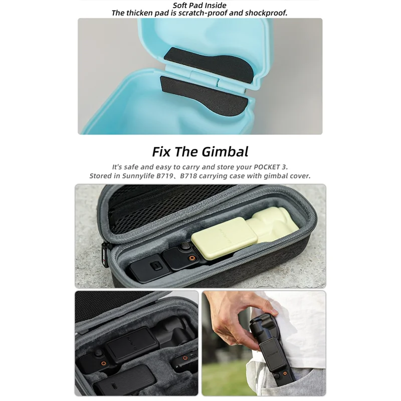 T82C Hot Sale-SUNNYLIFE For DJI Osmo For Pocket 3 Gimbal Screen Protective Case-Scratch-Resistant Cover For Pocket 3 Camera D