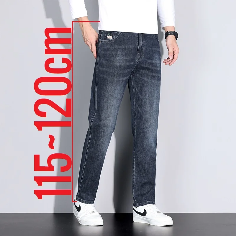 Big Tall Clothes Men's Jeans Extral Long Leg Length Straight Denim Pant Male Lengthened Trouser Slim Thin 190cm 200 Cm 120cm 110