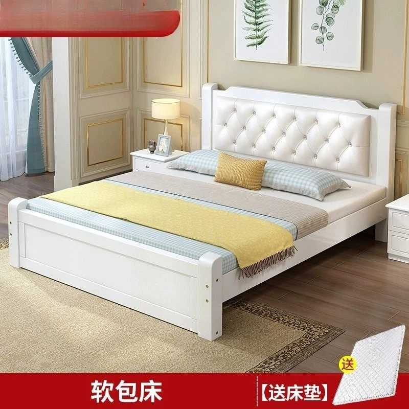 Solid wood bed 1.8 meters economical adult master bedroom double bed European 1.5 meters household