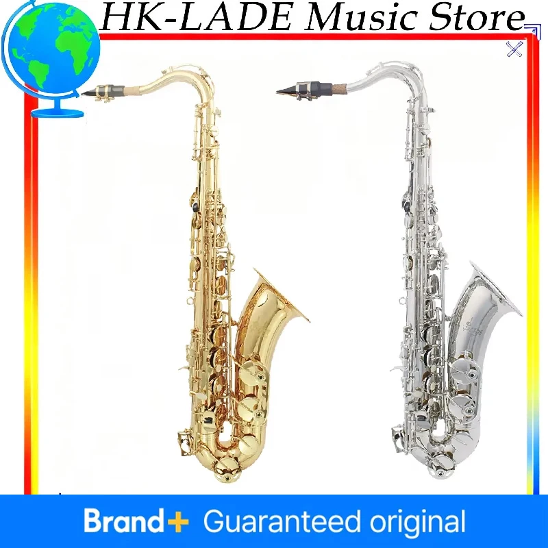 

Тенор-саксофон SLADE Bb с белыми клавишами-ракушками, латунный корпус, профессиональный саксофон, деревянный духовой инструмент с футляром