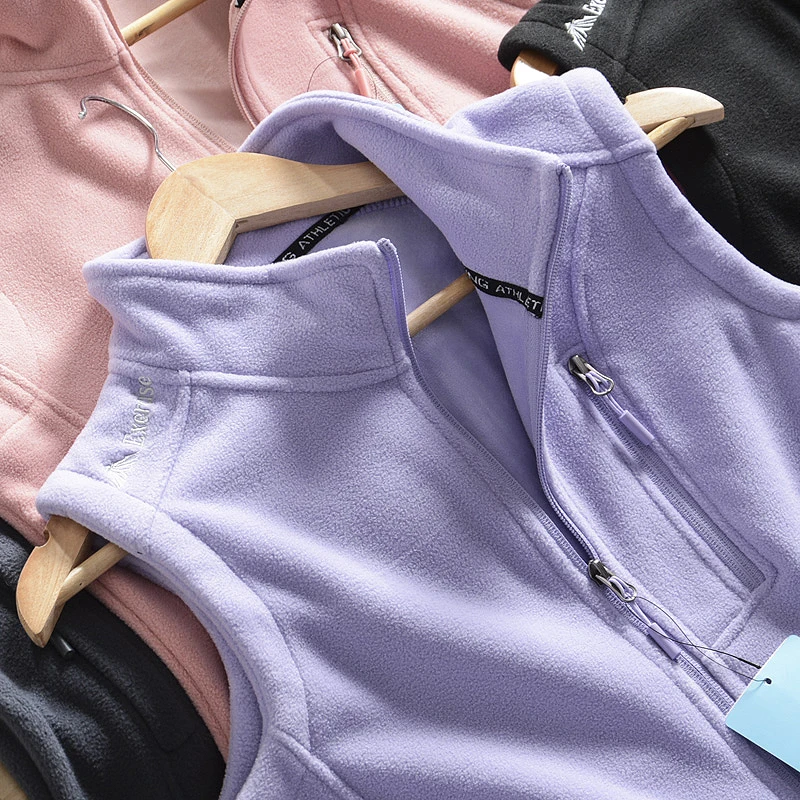 Lightweight Warm Fleece Jacket Vest Unisex Outdoor Casual Shoulder Grabbing Vest Inner  Fashionable Slim Fit Polyester
