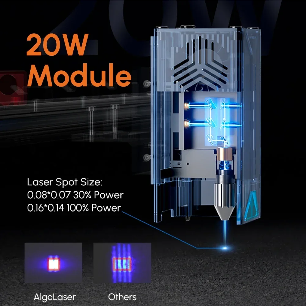 Alpha 22W Laser Engraver Cutter Smart Air Pump APP Control CNC Dual-core CPU Versatile Innovative Business DIY Tools