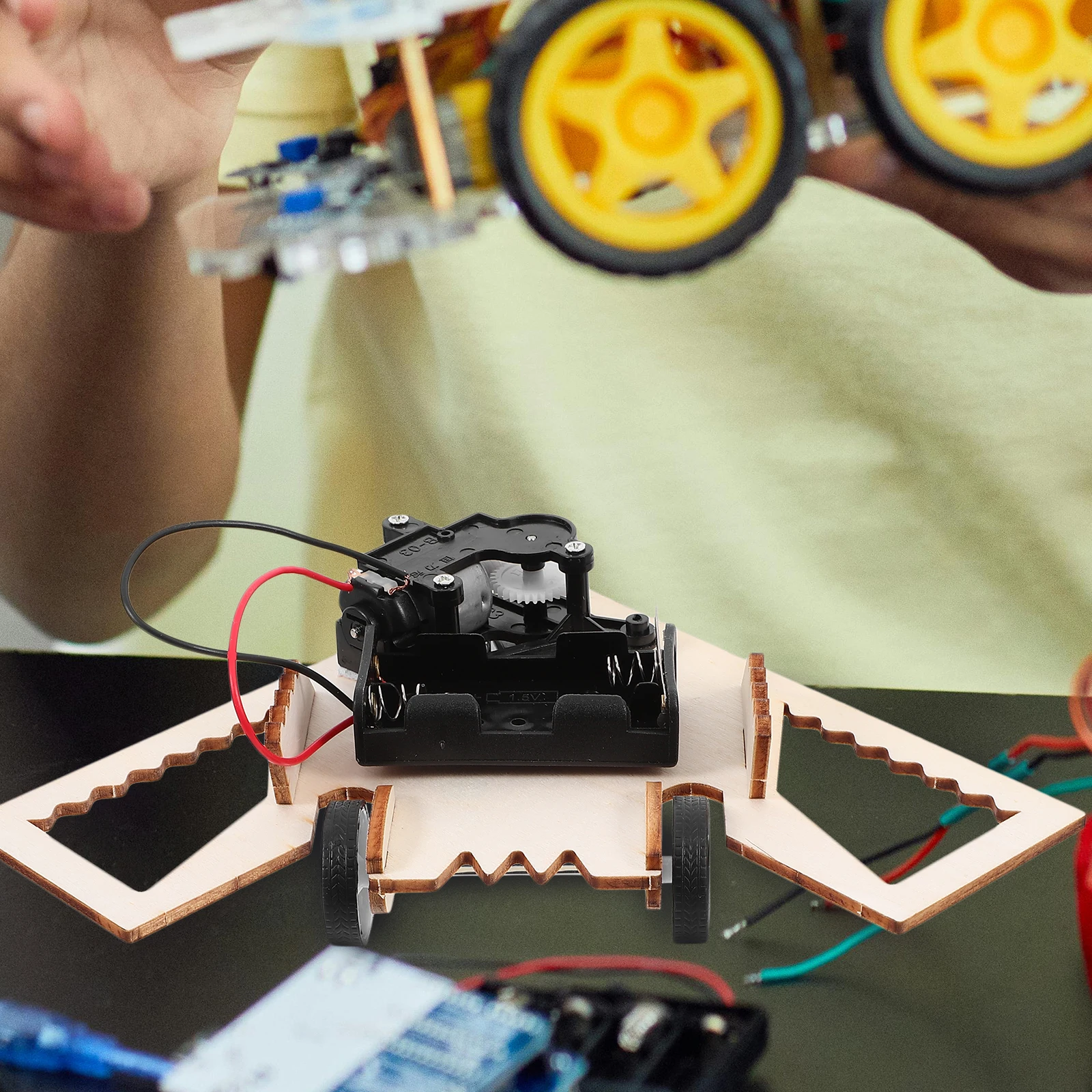 

Robot DIY STEM Toy Assembly Obstacle Avoidance Model Intelligent Avoiding Car Kit Pupils
