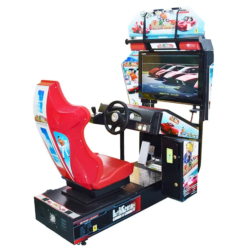 Gioco sportivo al coperto Console di gioco da corsa con simulatore di guida per auto 3D in stile a caldo con gettoni a corsa singola di alta qualità