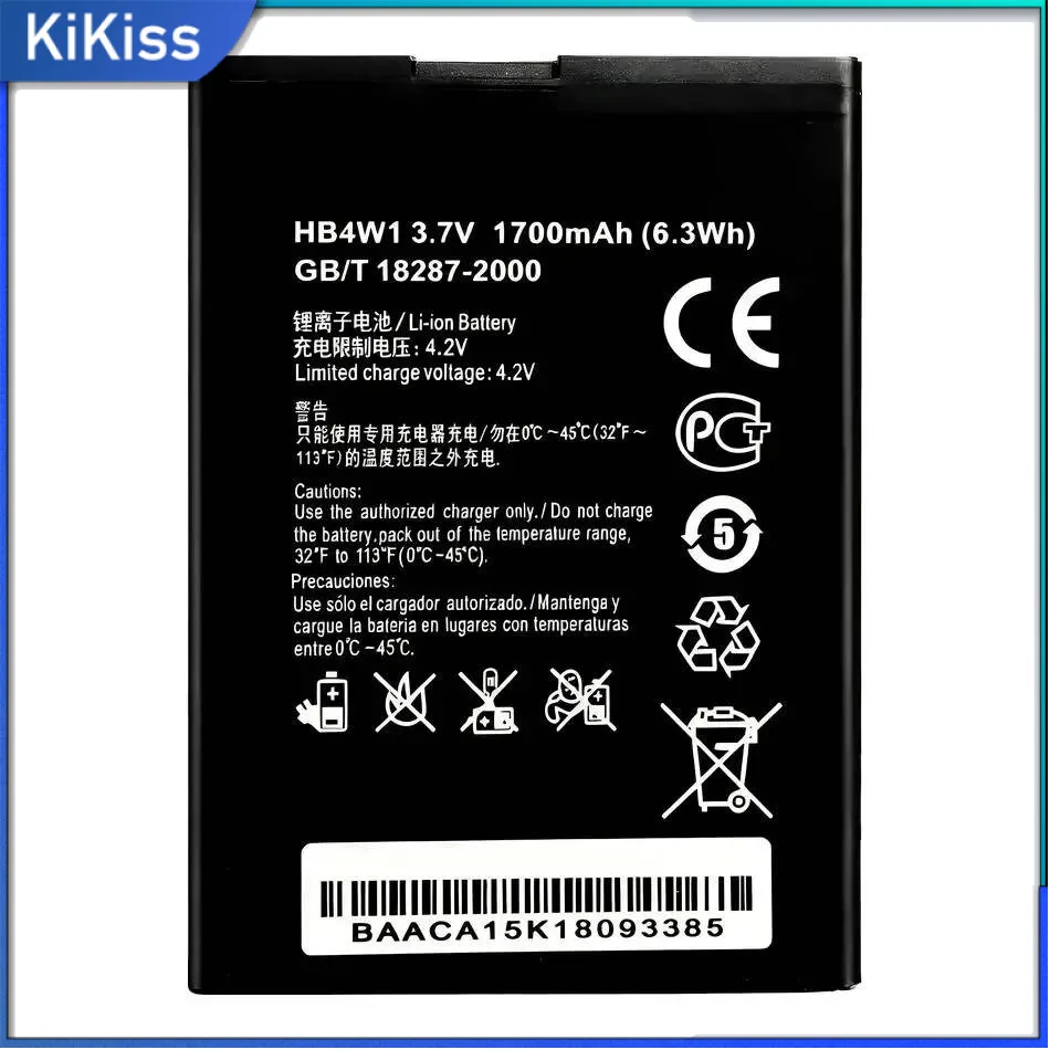 

1700Mah For Huawei Ascend G510 G520 G525 Y210 C8813 C8813Q C8813D T8951 U8951 W2 Mobile Phone Battery HB4W1 HB4W1H Long-Lasting
