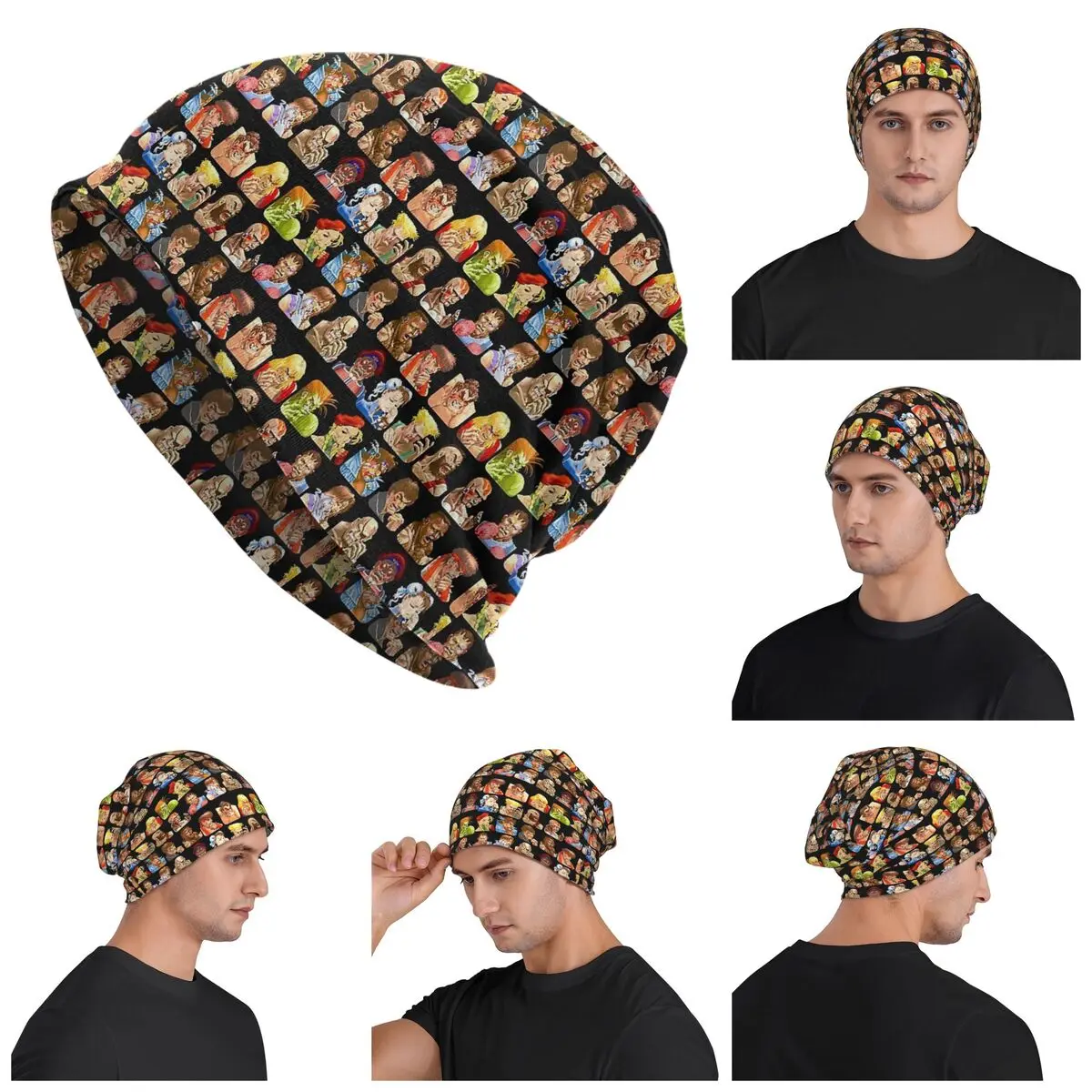 Defeated Portraits Super Street Fighter Skullies Beanies Hats Warm Autumn Winter Outdoor Cap Knitted Bonnet Caps for Unisex