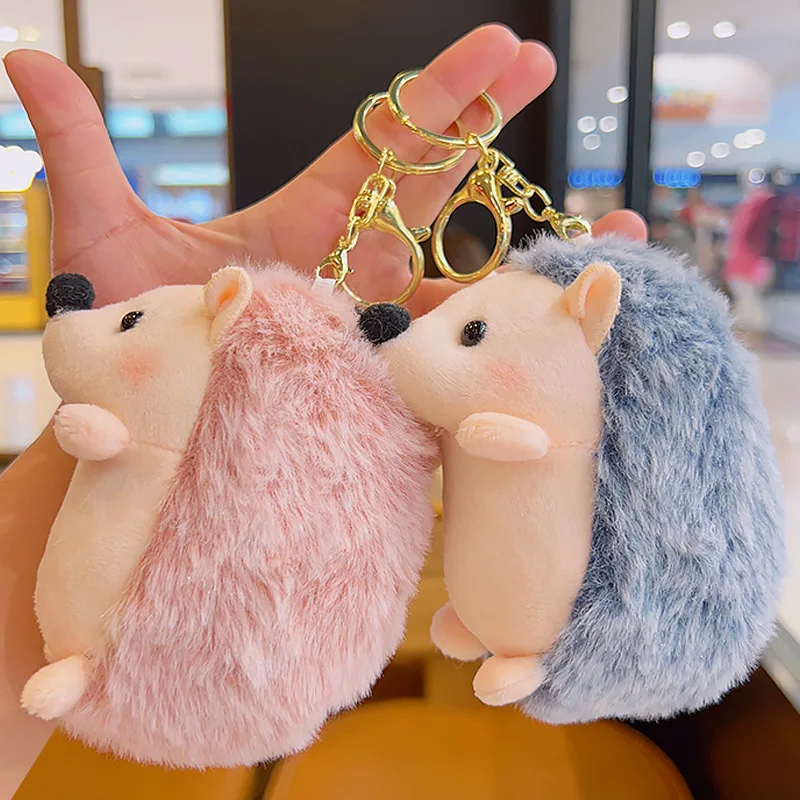 جديد البسيطة القنفذ المفاتيح DIY بها بنفسك أفخم المفاتيح الكرتون القنفذ دمية حقيبة قلادة هدية لينة محشوة الحيوان حفلة لصالح الديكور #2