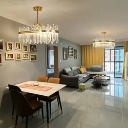 Minimalist LED Luxury Crystal Chandeliers Lustre Ceiling Pendant Light for Dining Living Room Hotel Hall Decor Hanging Lighting