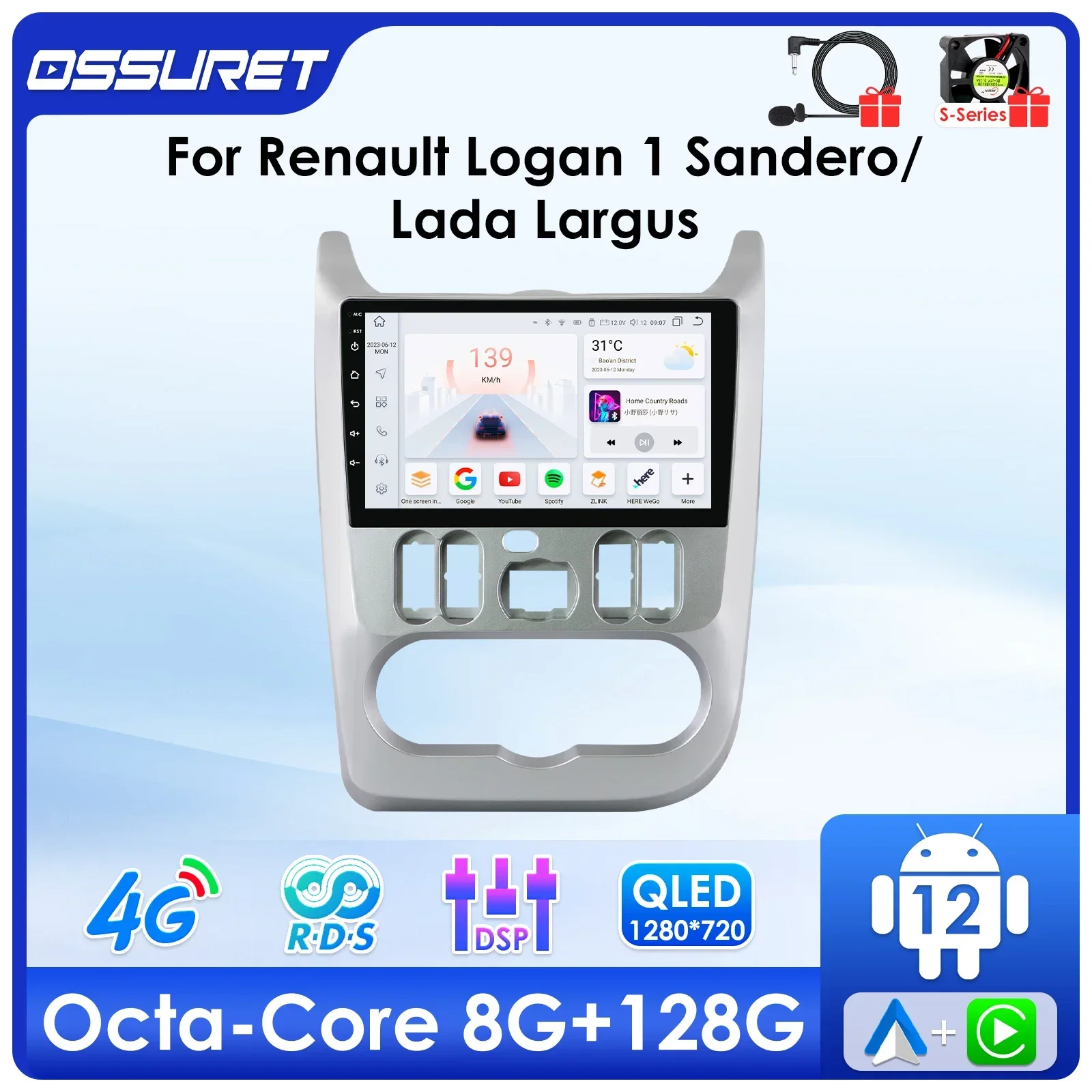 2din Android Autoradio For Renault Logan 1 Sandero 2009-2015/Lada Largus 2012-2020 multimedia 7862 Carplay 4G GPS navi head Unit