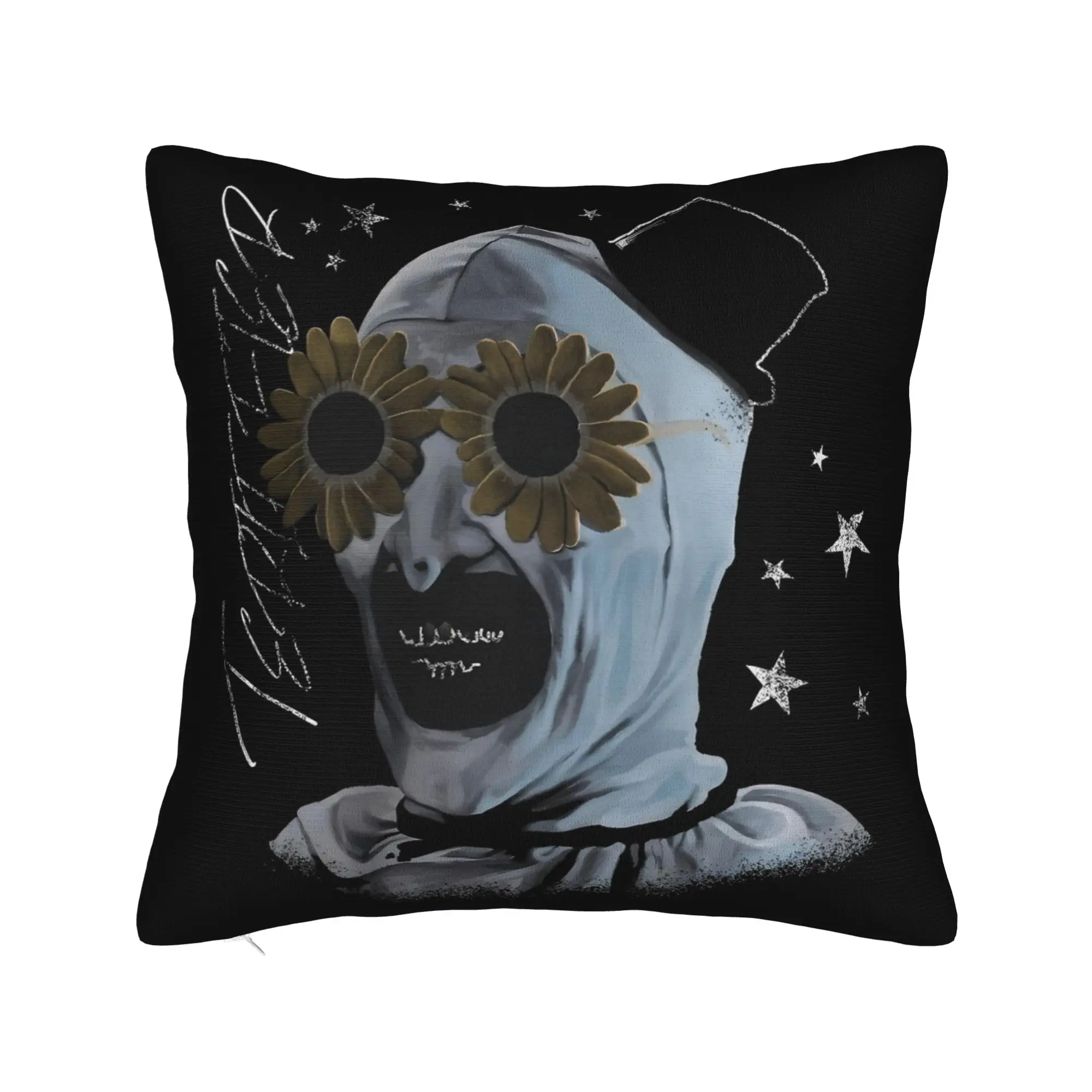 Terrifier Scary Movie Pillowcase Printing Fabric Cushion Cover Gift  Throw Pillow Case Cover Home Zippered 18''