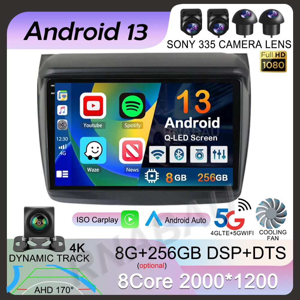 

Android 13 Carplay Auto Car Radio For Mitsubishi Pajero Sport 2 L200 Triton 2008-2016 Multimedia Video Player Head Unit 2Din DSP