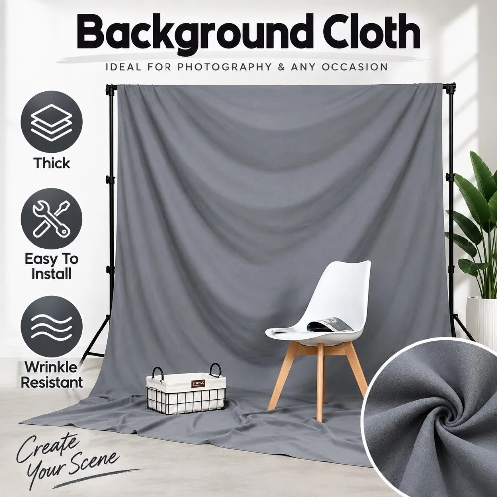 Thick Background Cloth Easy To Install Wrinkle Resistant Photography Backdrop Premium Solid-color Background Fabric Art Shoots