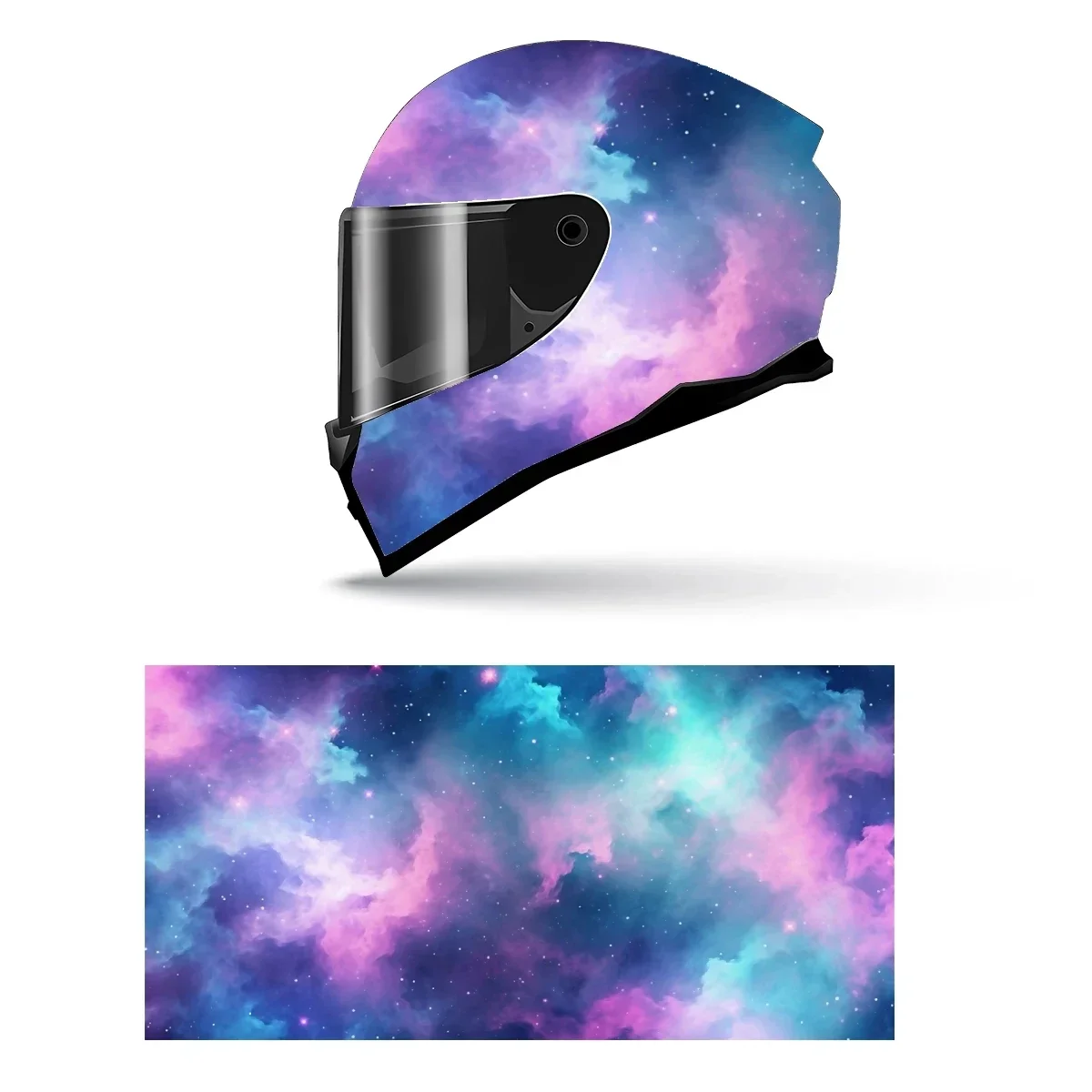 

Night Sky with Stars Clouds Full Helmet Wrap Sticker Motorcycle Helmet Racing Graphic Decal Vinyl Wrap Helmet Decorative Sticker