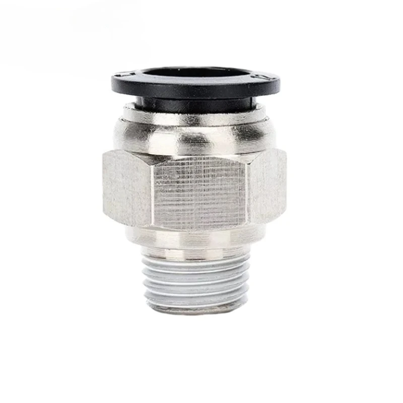 Conector Rápido para Tubo Traqueal, 30/50/100 Unidades, Negro, PC4-M5, Rosca Recta 6-01/8-03/10-02/12-04