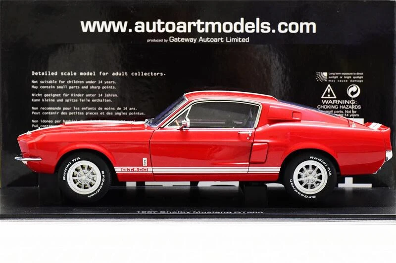 Autoart 1:18 Mustang GT500 Shelby 1967 Alloy Fully Open Simulation Limited Edition Alloy Metal Static Car Model Toy Gift