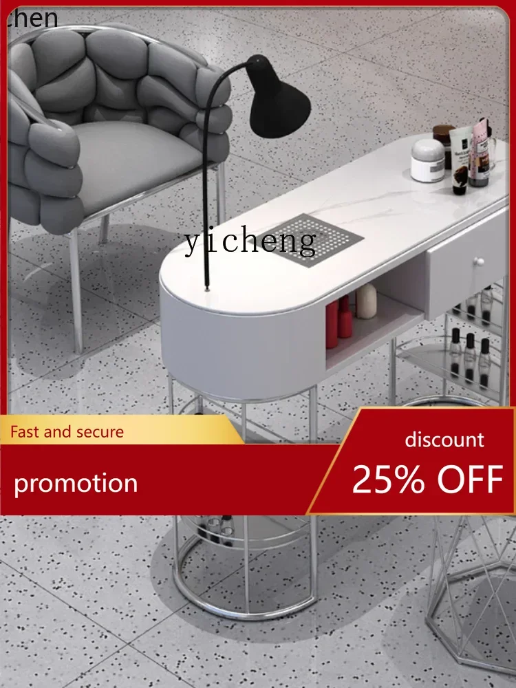 

YFY Multifunctional Nail Art Table and Chair Set Single Double Light Luxury Vacuum Cleaner Nail Art Table