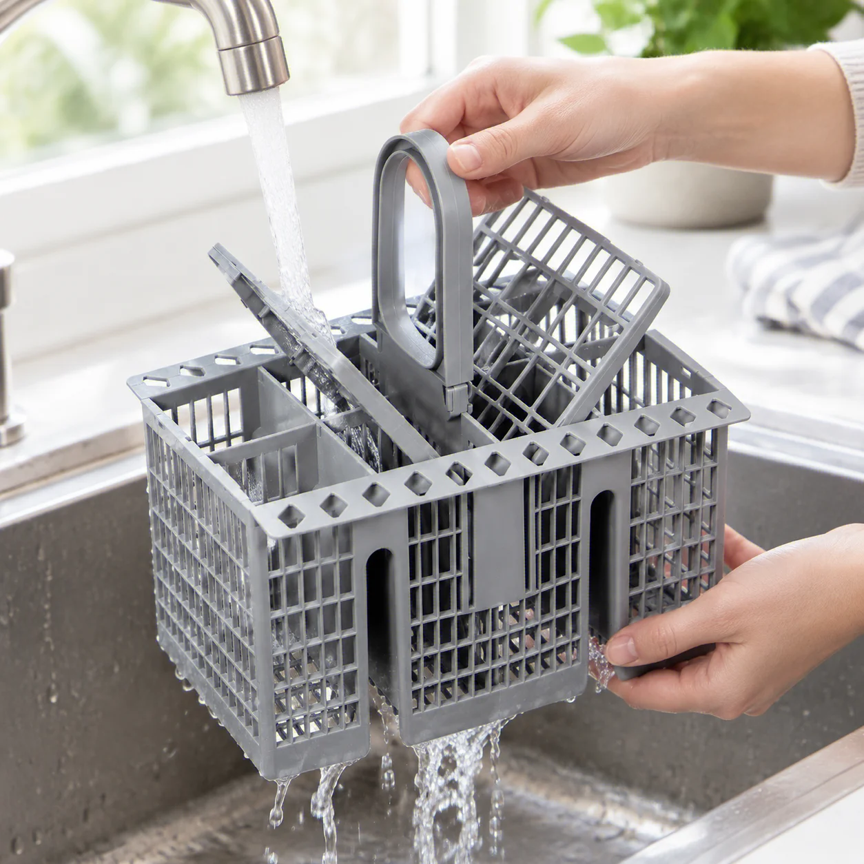 Detachable Cutlery Basket Fork and Spoon Storage Organizer Kitchen Dishwashing Accessory