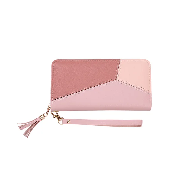 Fashion Zipper Wallets Womens Long Purses Handbags Coin Purse Cards Holder PU Leather Billfold Wallet 5 Women's Long Zipper Wallet – PU Leather Clutch Purse with Card Slots and Coin Pocket, Black / Blue – view 5