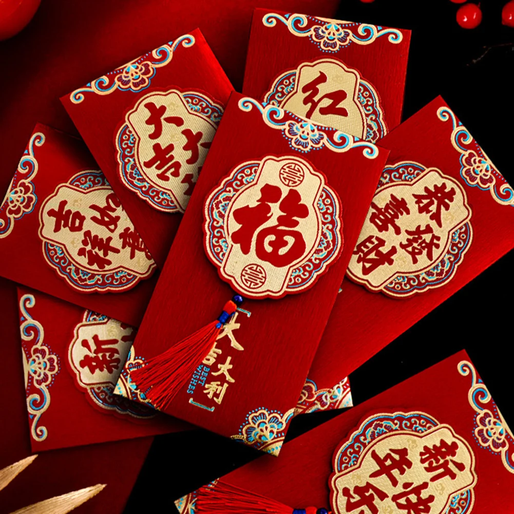 Simple Dragons Year Red Envelopes Auspicious Personalized Red Envelopes For Elders Kids