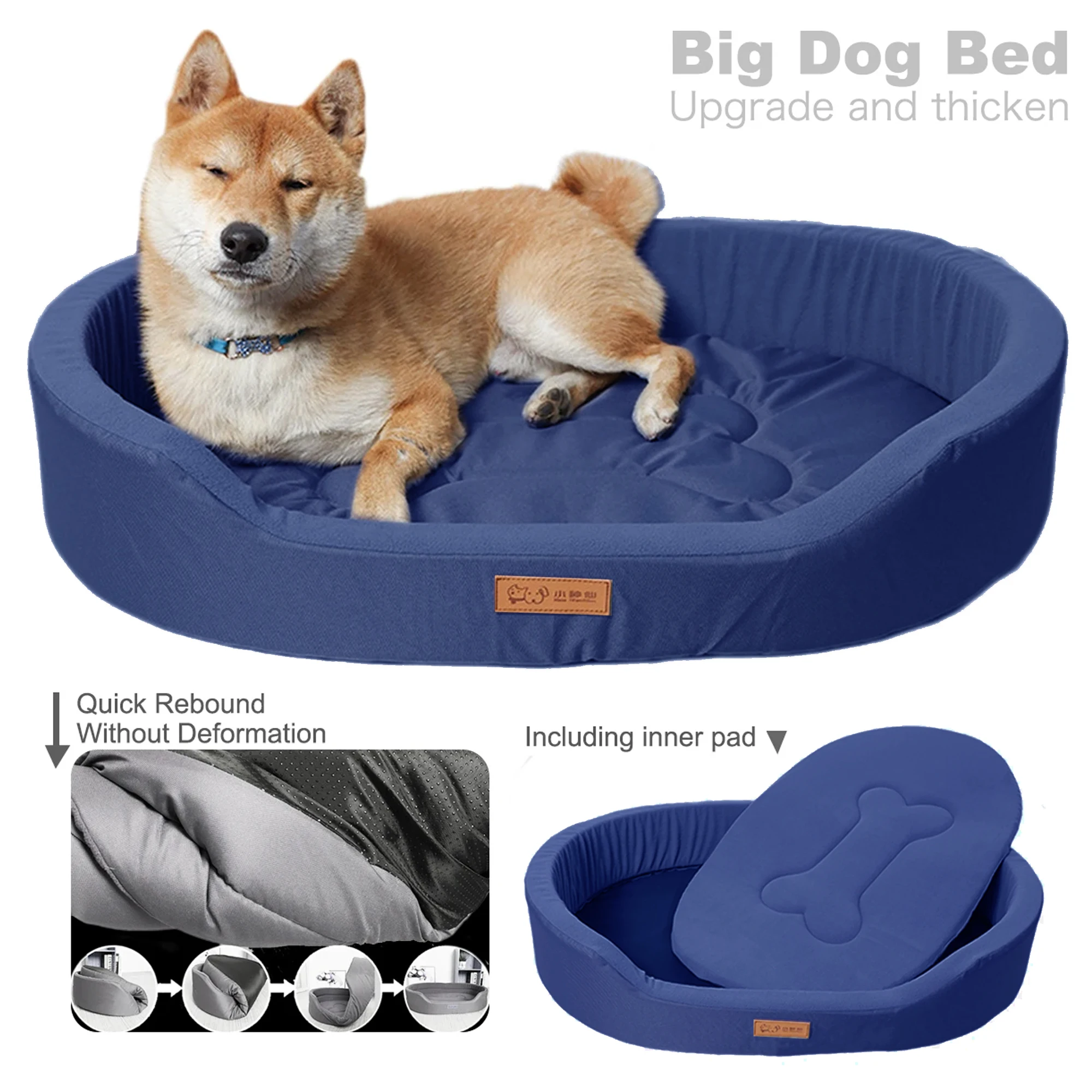 Large Dog Bed Wear-resistant Big Dog Padding Oxford Waterproof & Anti-urine Dual-Purpose Inner Pad Washable Pet Dogs Accessories