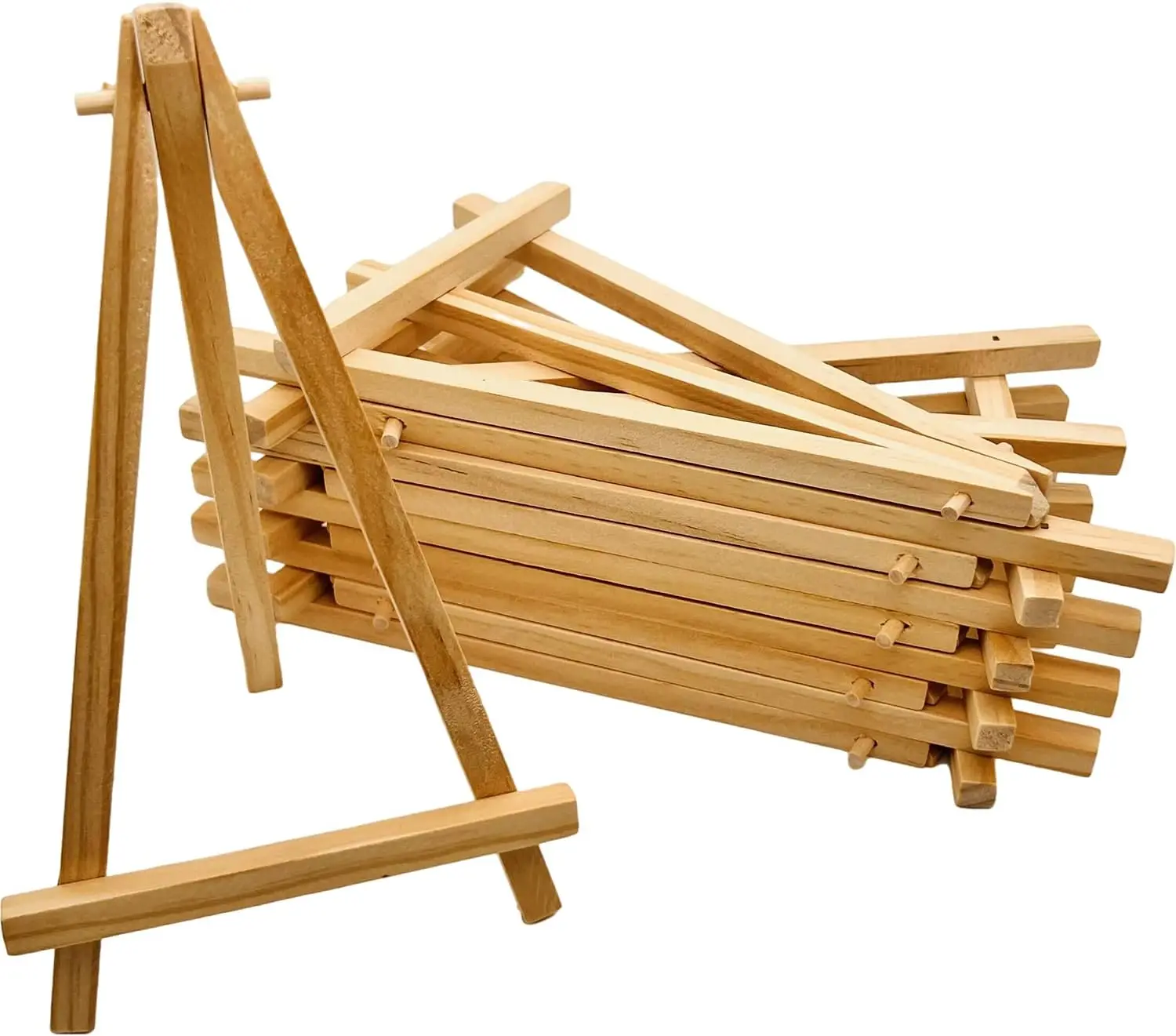 

10-Pack 7.5" Mini Wood Easels for Tabletop Display Photos, Artwork