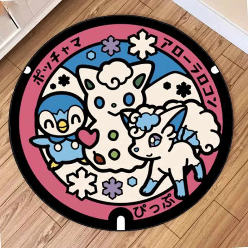 Japanese Classic Cartoon Movie Round Rug Cartoon Elves Cartoon Plush Non-slip Carpet Children's Room Sofa Decor Yoga Mat Carpet