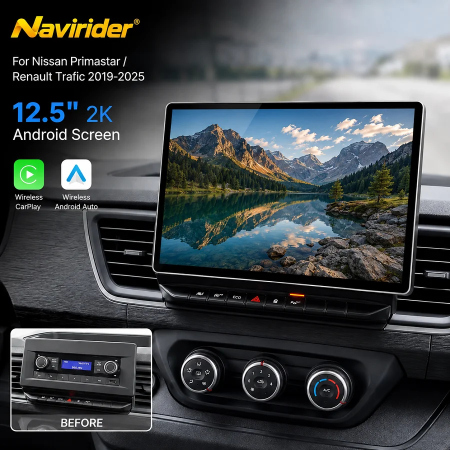 For Renault Trafic Nissan Primastar 2019-2025 Android 15 Head Unit Car Radio GPS Navigation CarPlay Stereo 12.5inch 2K Screen