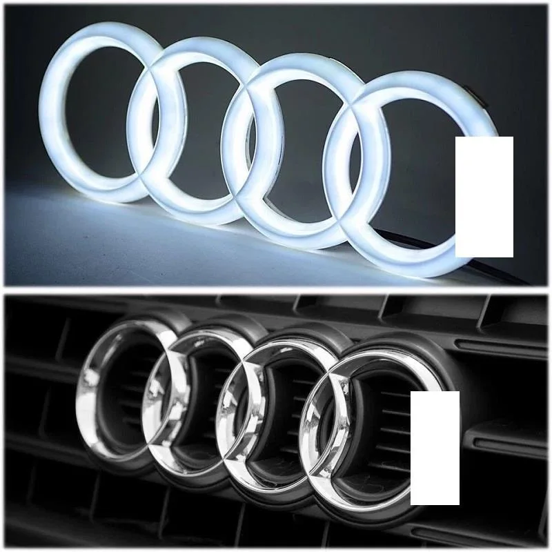 Audi Car LED Front Grille Logo Lamp Static White Light 249 273 285mm For AUDI A3 A4 A5 A6 A7 A8 S3 S4 S5 S6 S7 Q3 Q5 Q7 TT