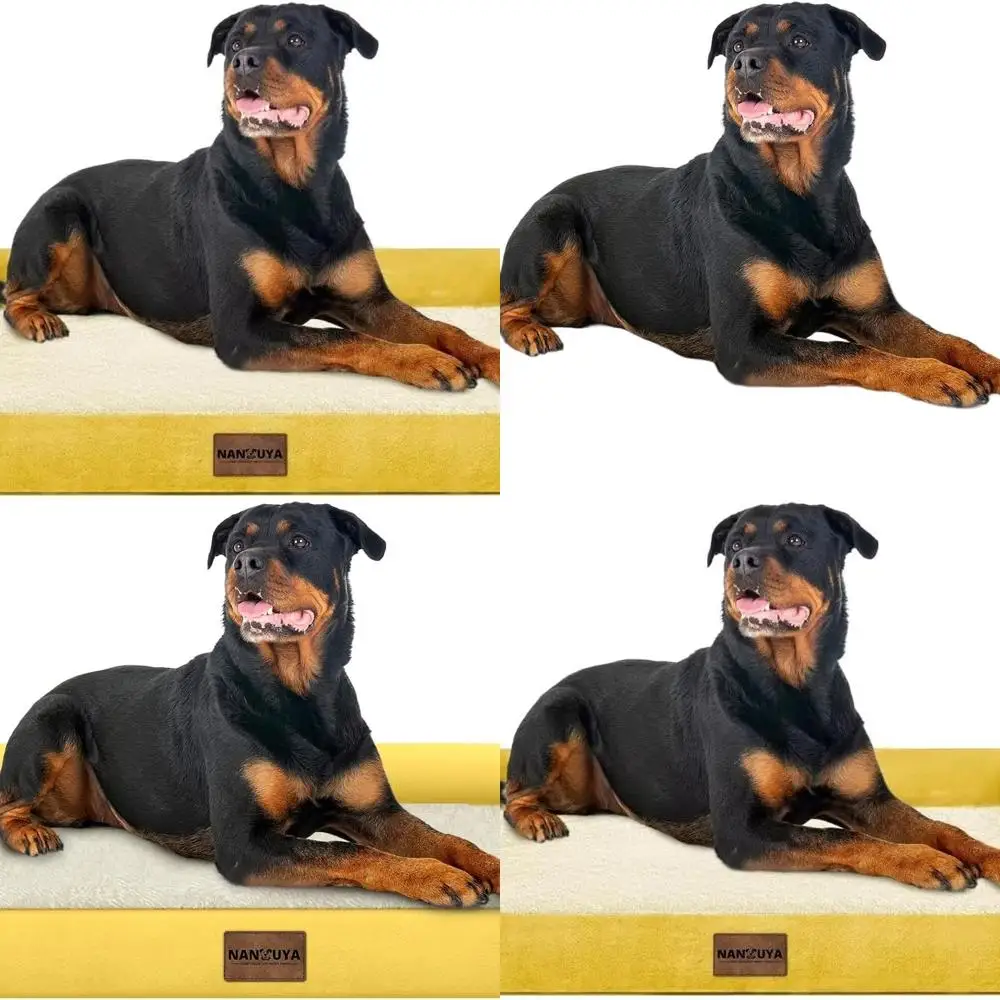 

Orthopedic Washable XL Dog Bed with Bolster, Egg Crate Foam, Waterproof Removable Cover - Ginger